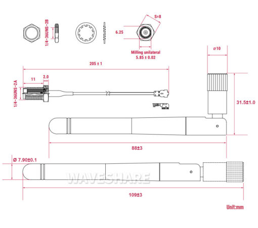 Antena WiFi externa Waveshare CM4 - Imagen 2